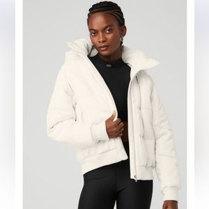 Alo faux leather boss puffer XS barely worn